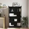 Melna Ozola Grāmatu Skapji - Komplekts 2, 165 X 30.5 X 150 Cm, Izgatavoti No Inženierijas Koka Vidaxl