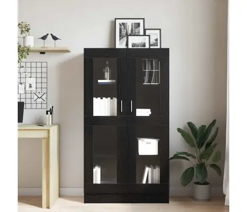 Grāmatu Skapjis Melnā Ozola Krāsā 82,5X30,5X150 Cm Inženierijas Koks Vidaxl