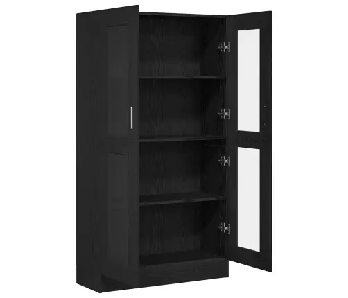 Grāmatu Skapjis Melnā Ozola Krāsā 82,5X30,5X150 Cm Inženierijas Koks Vidaxl