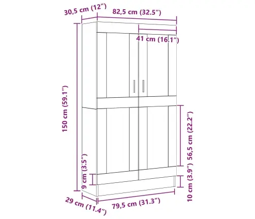 Grāmatu Skapjis Melnā Ozola Krāsā 82,5X30,5X150 Cm Inženierijas Koks Vidaxl