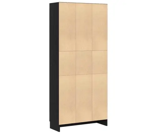 Knygų Spinta Juoda Ąžuolo 82,5 X 30,5 X 185 Cm Apdirbta Mediena