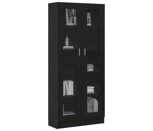 Knygų Spinta Juoda Ąžuolo 82,5 X 30,5 X 185 Cm Apdirbta Mediena