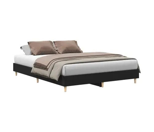 Voodi Raam Must Tamm 150 X 200 Cm Tehispuit