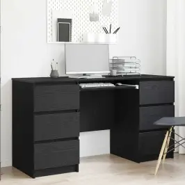Galds Melns Ozolkoks 140 X 50 X 76 Cm Inženierijas Koks Vidaxl Galds Melns Ozolkoks 140 X 50 X 76 Cm Inženierijas Koks Vidaxl