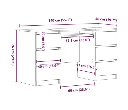 Galdi 2 Gabali Melna Ozola 140X50X76 Cm Inženierijas Koks Vidaxl