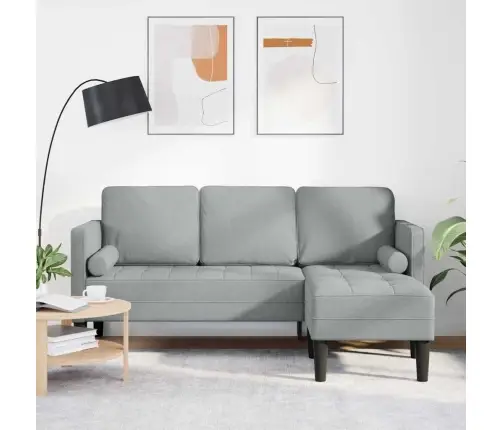 3-Sēdvietu Stūra Dīvāns Gaiši Pelēks, 160 Cm, Audums Vidaxl