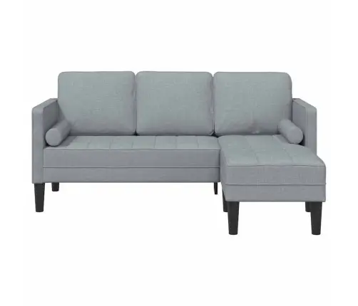 3-Sēdvietu Stūra Dīvāns Gaiši Pelēks, 160 Cm, Audums Vidaxl