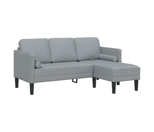 3-Sēdvietu Stūra Dīvāns Gaiši Pelēks, 160 Cm, Audums Vidaxl