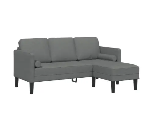 3-Vietīgs L Formas Dīvāns Tumši Pelēks 160 Cm Audums Vidaxl