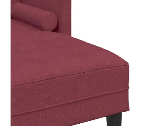 3-Sēdekļu L Formas Dīvāns Bordo 160 Cm Audums Vidaxl