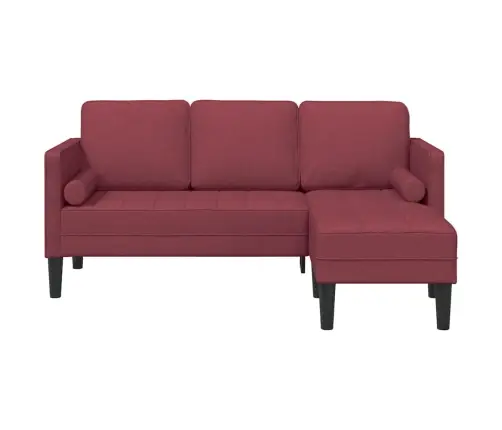 3-Sēdekļu L Formas Dīvāns Bordo 160 Cm Audums Vidaxl