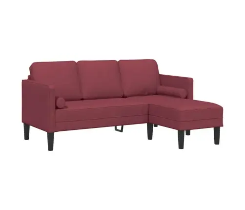 3-Sēdekļu L Formas Dīvāns Bordo 160 Cm Audums Vidaxl