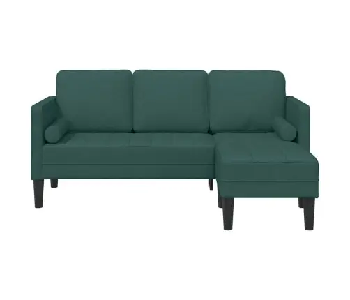 3 Sēdvietu Dīvāns L Veida Tumši Zaļā Krāsā, 160 Cm Audums Vidaxl