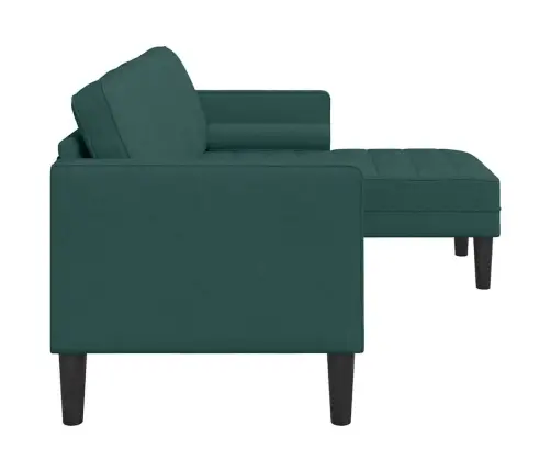 3 Sēdvietu Dīvāns L Veida Tumši Zaļā Krāsā, 160 Cm Audums Vidaxl