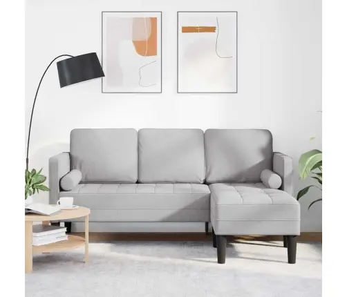 3-Vietīgs L Formas Dīvāns Mākonī Pelēkā Krāsā 160 Cm Audumā Vidaxl 3-Vietīgs L Formas Dīvāns Mākonī Pelēkā Krāsā 160 Cm Audumā Vidaxl