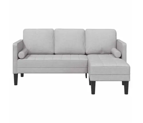 3-Vietīgs L Formas Dīvāns Mākonī Pelēkā Krāsā 160 Cm Audumā Vidaxl