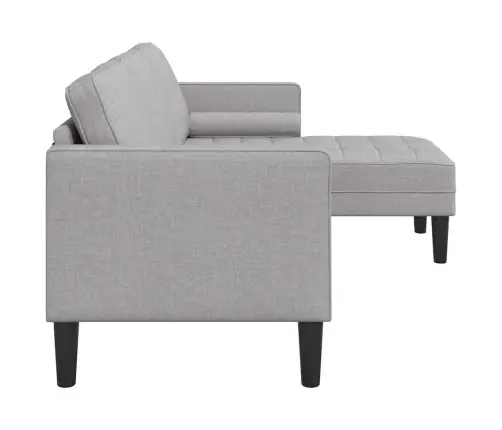 3-Vietīgs L Formas Dīvāns Mākonī Pelēkā Krāsā 160 Cm Audumā Vidaxl 3-Vietīgs L Formas Dīvāns Mākonī Pelēkā Krāsā 160 Cm Audumā Vidaxl