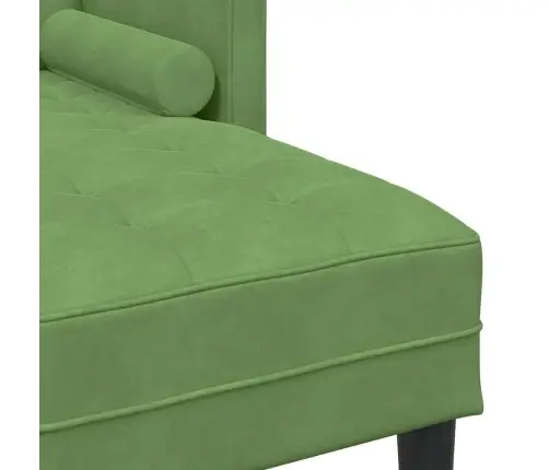 3-Vietīgs Dīvāns Ar Šaizi L Formas Gaiši Zaļš 160 Cm Samts Vidaxl