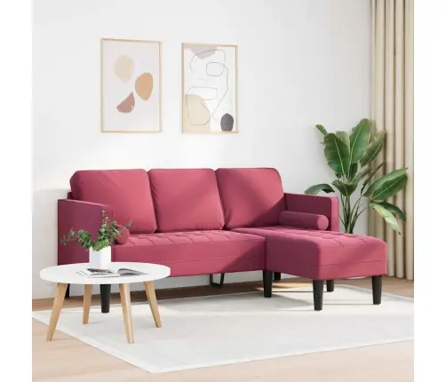 Sofos Komplektas Vyno Raudonumo 173 X 131 X 67 Cm Aksomas