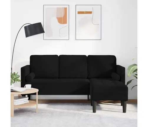 Diivanikomplekt Padjaga Must 173 X 131 X 67 Cm Polüester