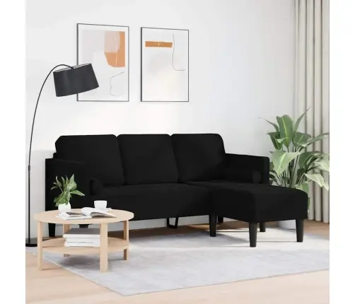 Diivanikomplekt Padjaga Must 173 X 131 X 67 Cm Polüester