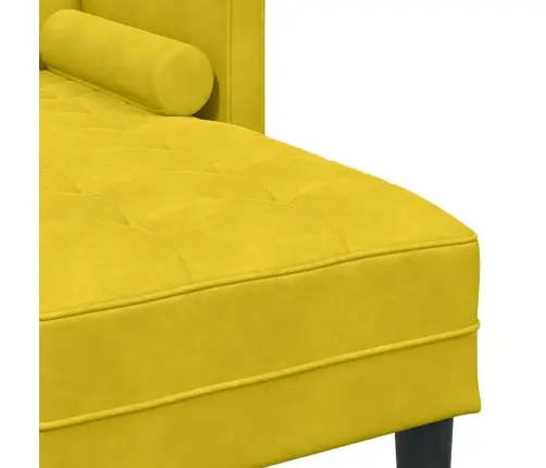 L-Veida Dīvāns Dzeltens 173X131X67 Cm Samts Vidaxl