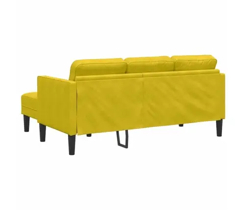 L-Veida Dīvāns Dzeltens 173X131X67 Cm Samts Vidaxl