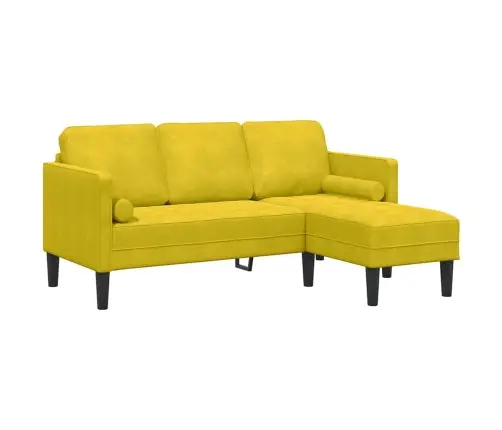 L-Veida Dīvāns Dzeltens 173X131X67 Cm Samts Vidaxl