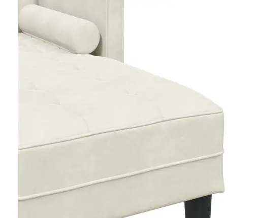 L Veida Dīvāns Krēmkrāsas 173X131X67 Cm No Samta Vidaxl