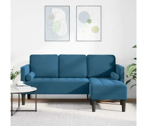 Diivanikomplekt Padjaga Sinine 173 X 131 X 67 Cm Polüester