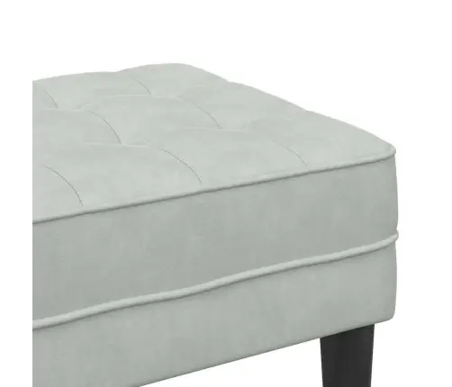 Suoliukas Su Pagalve Šviesiai Pilka 113 X 57 X 39 Cm Aksomas