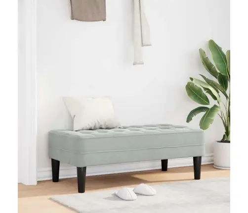 Suoliukas Su Pagalve Šviesiai Pilka 113 X 57 X 39 Cm Aksomas