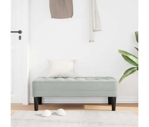 Suoliukas Su Pagalve Šviesiai Pilka 113 X 57 X 39 Cm Aksomas