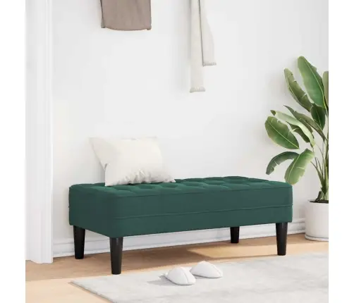 Suoliukas Su Pagalve Tamsiai Žalia 113 X 57 X 39 Cm Aksomas