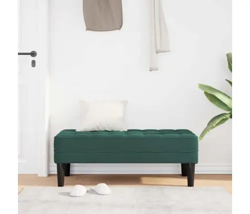 Suoliukas Su Pagalve Tamsiai Žalia 113 X 57 X 39 Cm Aksomas