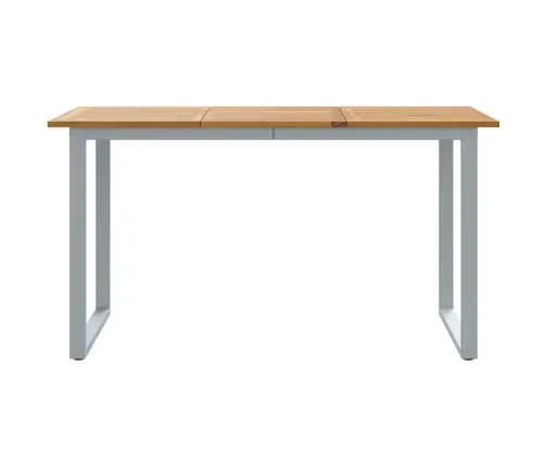 Āra Ēdamgaldu Pelēks 140X80X75 Cm Tērauds Un Masīvkoks Akācija Vidaxl