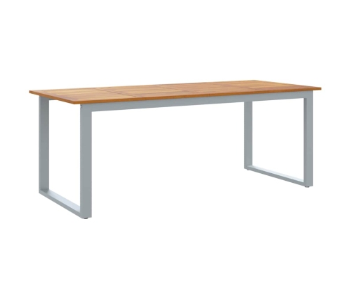 Āra Ēdamgalda Pelēks 200X90X75 Cm Tērauds Un Cietās Koksnes Akācija Vidaxl