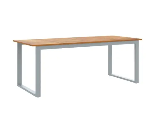 Āra Ēdamgalda Pelēks 200X90X75 Cm Tērauds Un Cietās Koksnes Akācija Vidaxl