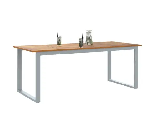 Āra Ēdamgalda Pelēks 200X90X75 Cm Tērauds Un Cietās Koksnes Akācija Vidaxl