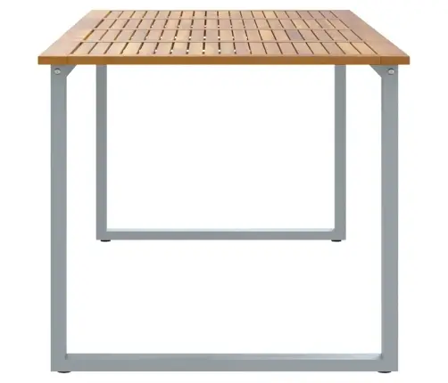 Āra Ēdamgalda Pelēks 200X90X75 Cm Tērauds Un Cietās Koksnes Akācija Vidaxl