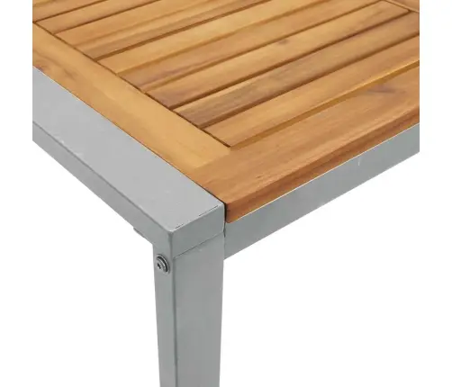 Āra Ēdamgalds Pelēks 140X80X75 Cm Tērauds Un Solidā Koksne Akācija Vidaxl