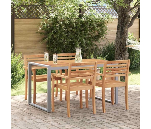 Āra Ēdamgalds Pelēks 140X80X75 Cm Tērauds Un Solidā Koksne Akācija Vidaxl