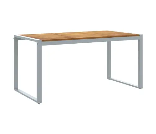 Āra Ēdamgalda Pelēks 160X80X75 Cm Tērauds Un Akācijas Masīvkoks Vidaxl