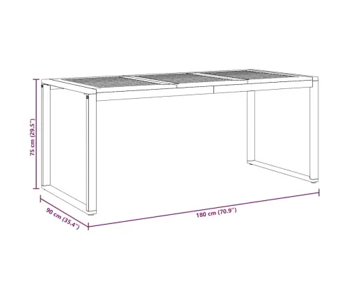Sodo Valgymo Stalas Pilka 180 X 90 X 75 Cm