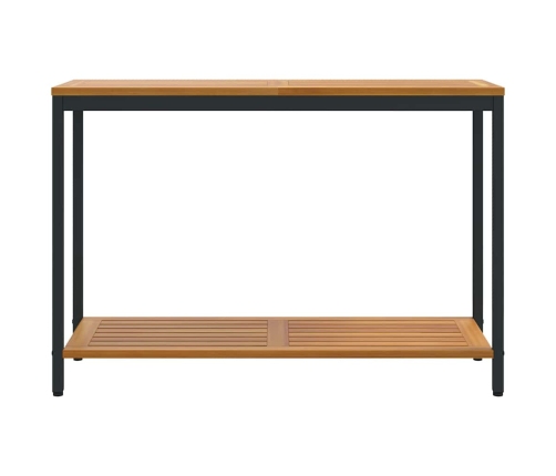 Āra Galds Dabisks & Melns 35X110X75 Cm Masīvkoks Un Tērauds Vidaxl