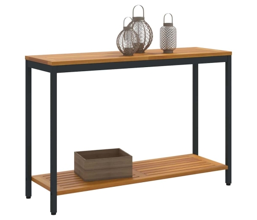 Āra Galds Dabisks & Melns 35X110X75 Cm Masīvkoks Un Tērauds Vidaxl