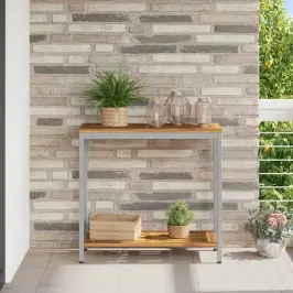 Āra Galds Ar Uzglabāšanu Dabisks Un Pelēks 80 X 35 X 75 Cm Vidaxl