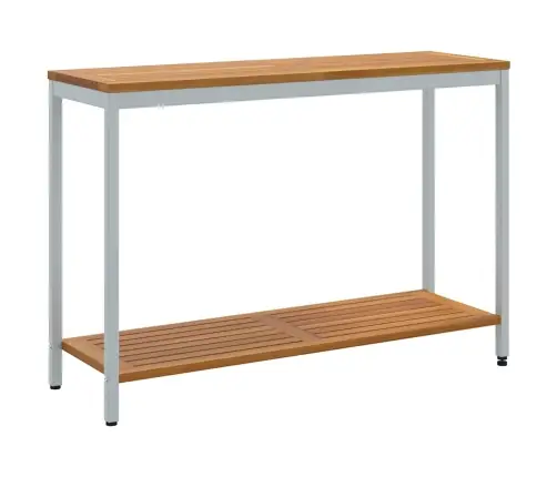 Āra Galds Dabisks Un Pelēks 35X110X75 Cm Cieta Koksne Un Tērauds Vidaxl