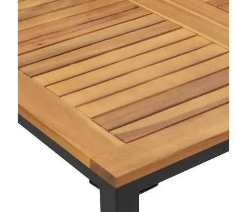 Dārza Galds 150X90X75 Cm Solid Akācijas Koks Un Metāls Vidaxl
