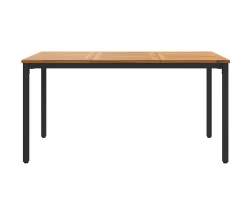 Dārza Galds 150X90X75 Cm Solid Akācijas Koks Un Metāls Vidaxl